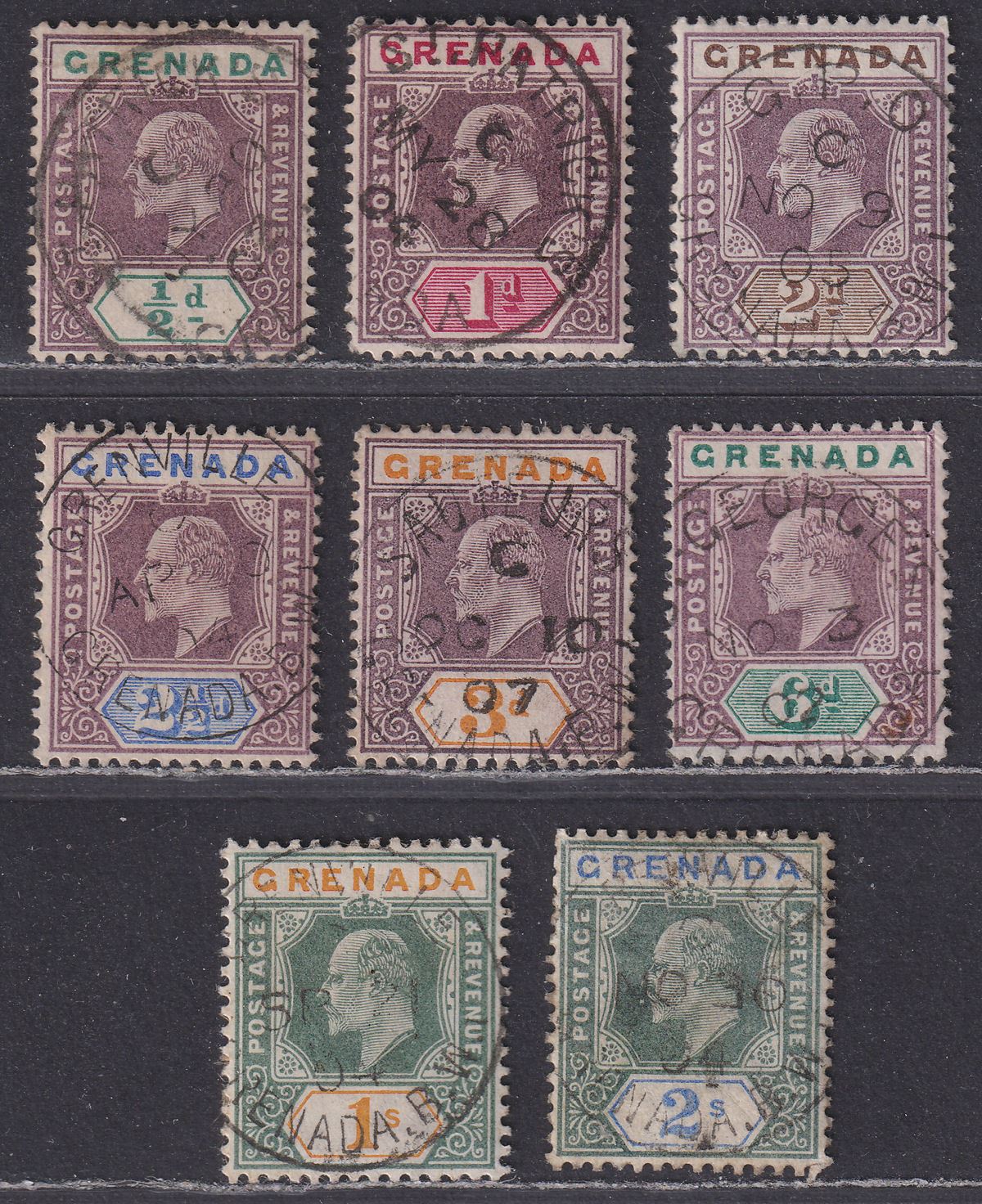 Grenada 1902 King Edward VII Set to 2sh Used SG57-64 cat £140