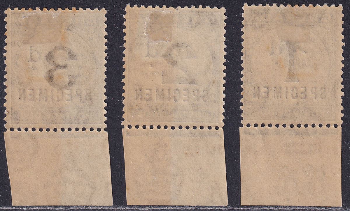 Grenada 1921 KGV Postage Due SPECIMEN Overprint Part Set to 3d Mint