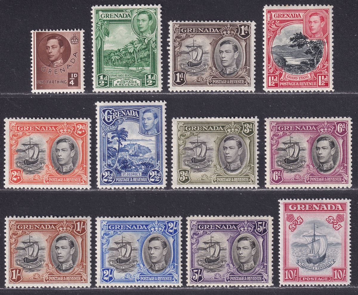 Grenada 1937-38 King George VI Set Mint SG152-163f cat £90