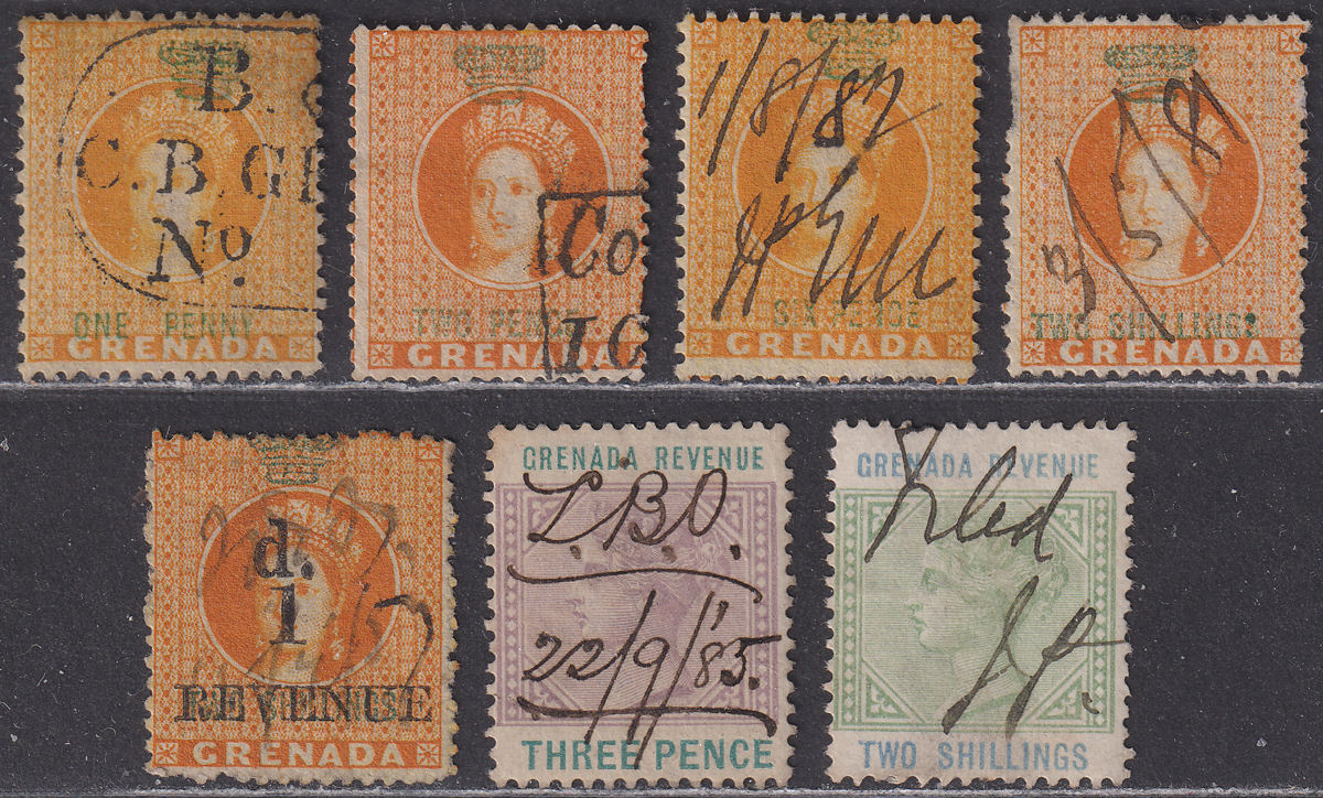 Grenada 1875-84 Queen Victoria Revenue Selection to 2sh Used