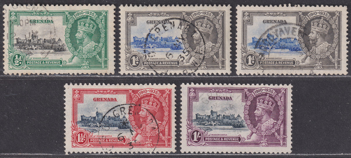Grenada 1935 KGV Silver Jubilee Set Used SG145-148 cat £45