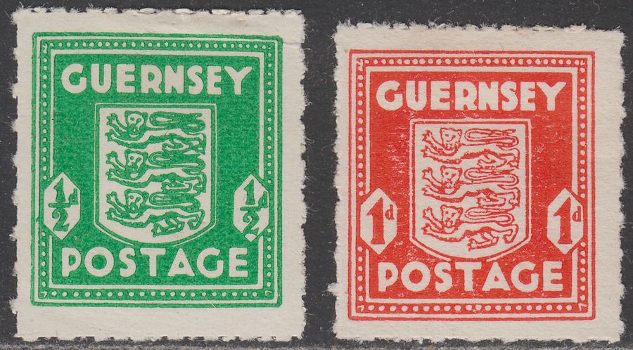 Guernsey 1941-44 KGVI War Occupation ½d, 1d Mint