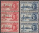 Click for more photos and details British Guiana 1946 KGVI SPECIMEN Perf Victory 3c, 6c Strips Mint SG320s-321s