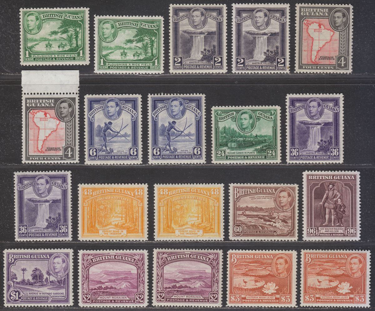 British Guiana 1938 King George VI Set Mint SG308-319 cat £120++