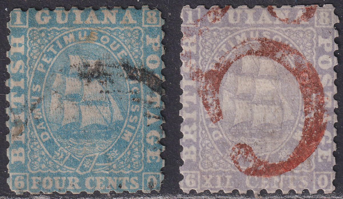 British Guiana 1860-62 QV 4c, 12c perf 12 Used SG37 SG44