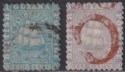 Click for more photos and details British Guiana 1860-62 QV 4c, 12c perf 12 Used SG37 SG44