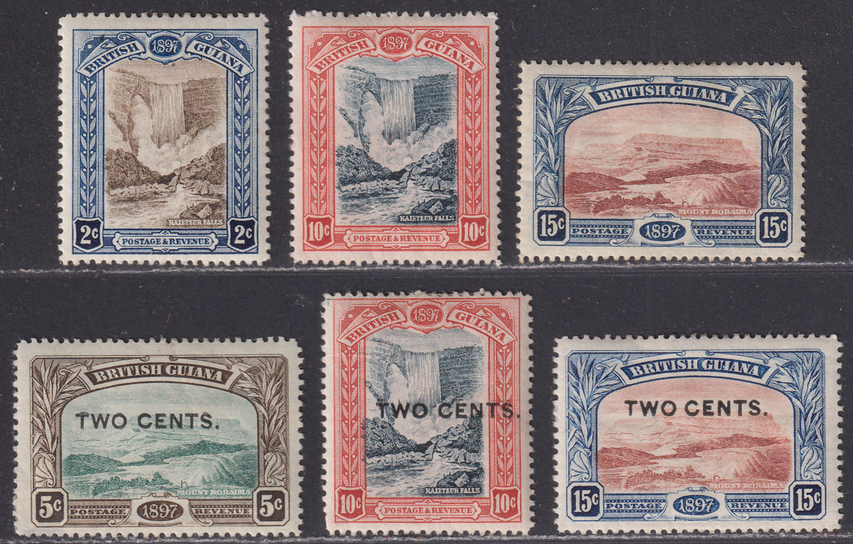 British Guiana 1898-99 QV Jubilee  / Surcharge Selection Mint cat £120