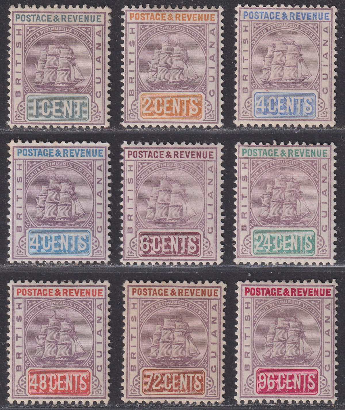 British Guiana 1889 Queen Victoria Part Set to 96c Mint