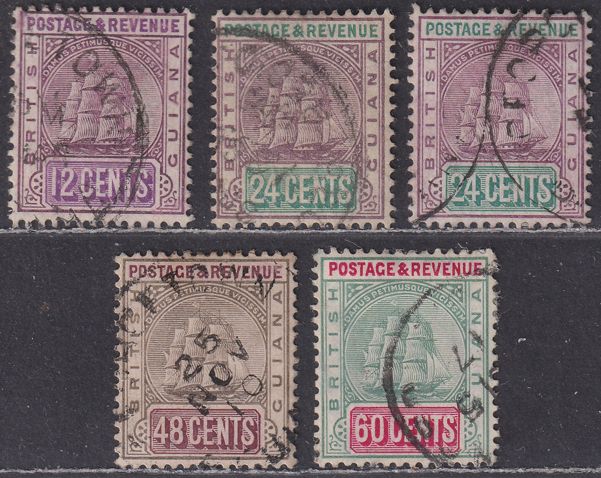 British Guiana 1905 KEVII Ship Part Set to 60c Used