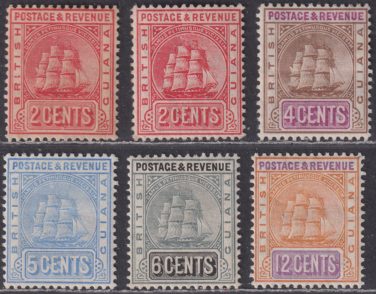British Guiana 1907 KEVII Ship Set  Mint SG253-257 cat £50