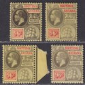 British Guiana 1914-21 KGV 96c x4 Shade Selection Mint SG269-269c