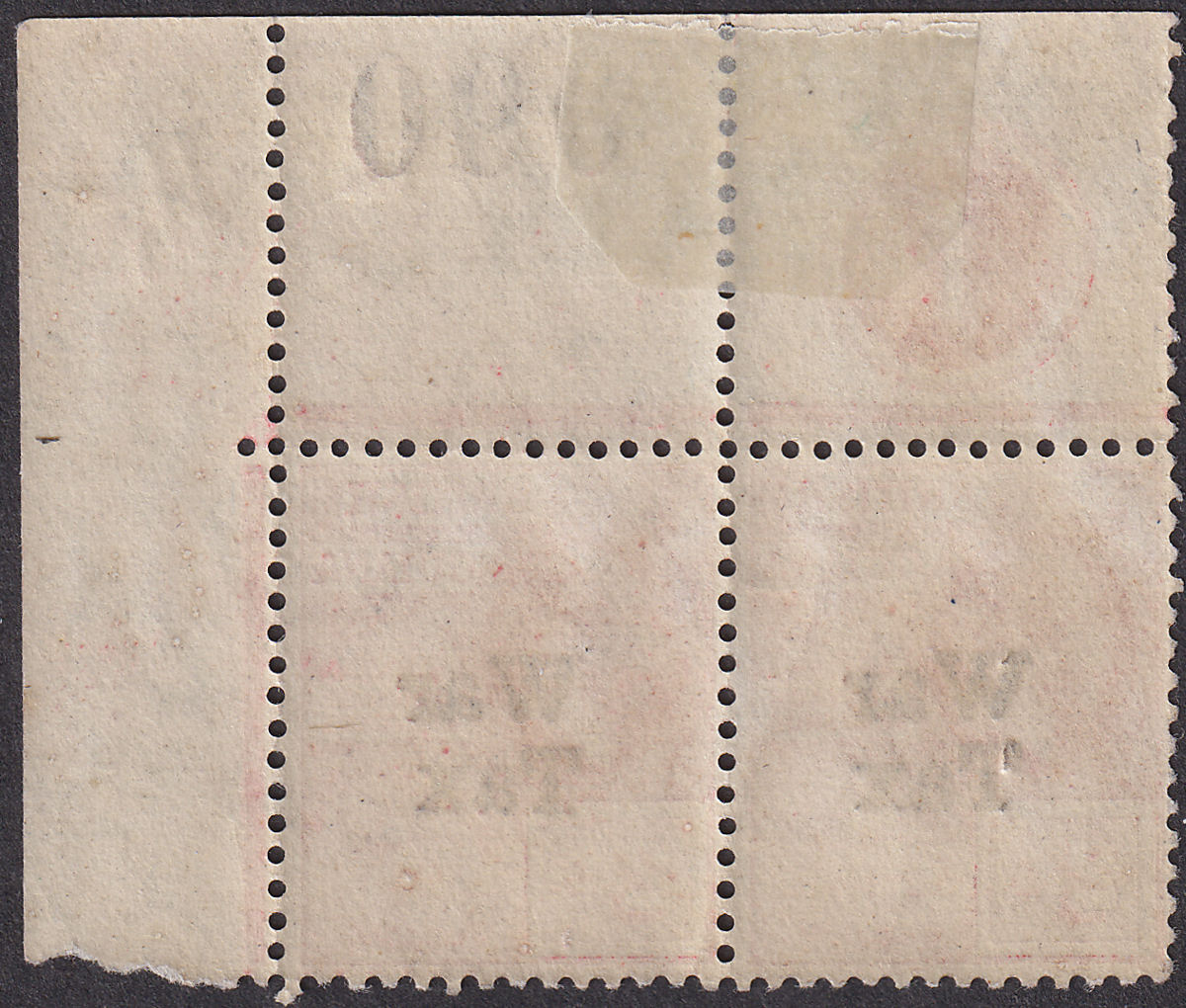 British Guiana 1918 KGV War Tax Overprint 2c Plate 1 Pair w Sheet No Mint SG271