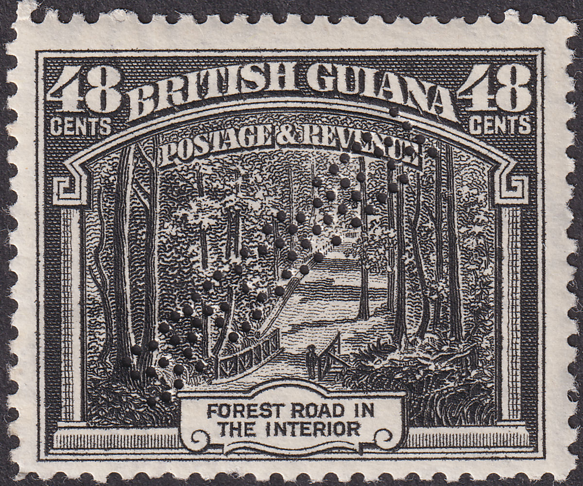 British Guiana 1934 KGV SPECIMEN Perf 48c Black Mint SG295s