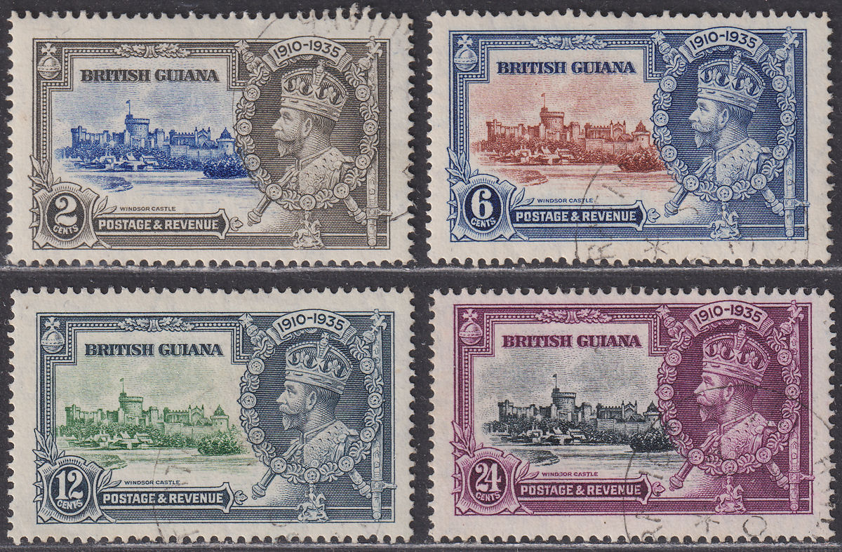 British Guiana 1935 KGV Silver Jubilee Set Used SG301-304 cat £40