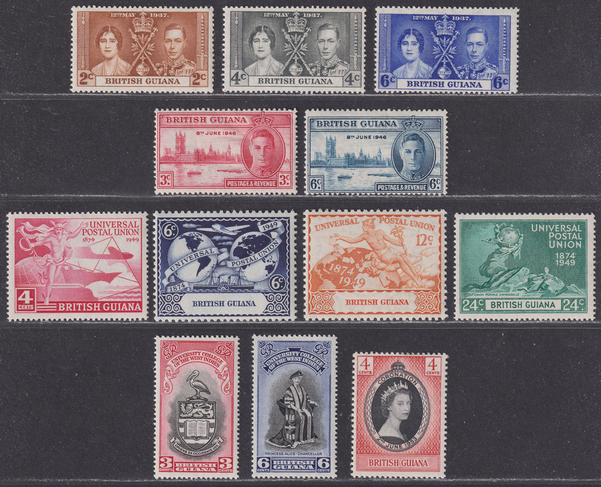 British Guiana 1937-53 KGVI Omnibus Selection Mint incl Coronation / UPU