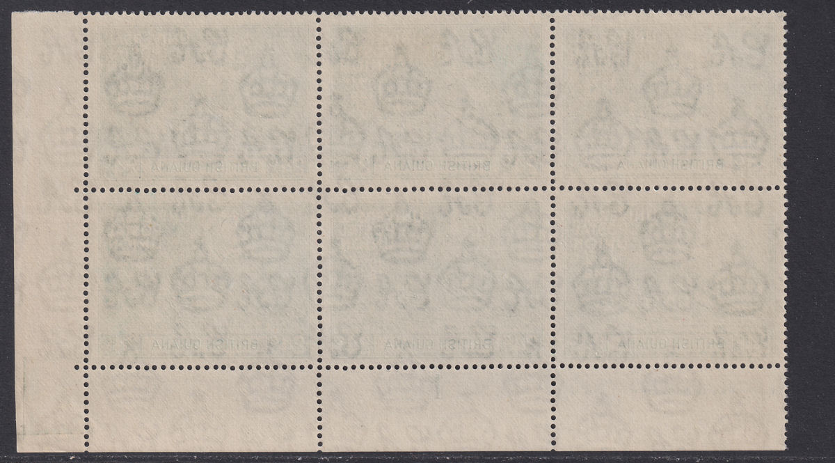 British Guiana 1949 KGVI 75th Anniv UPU Plate No Imprint Blk Set Mint SG324-327