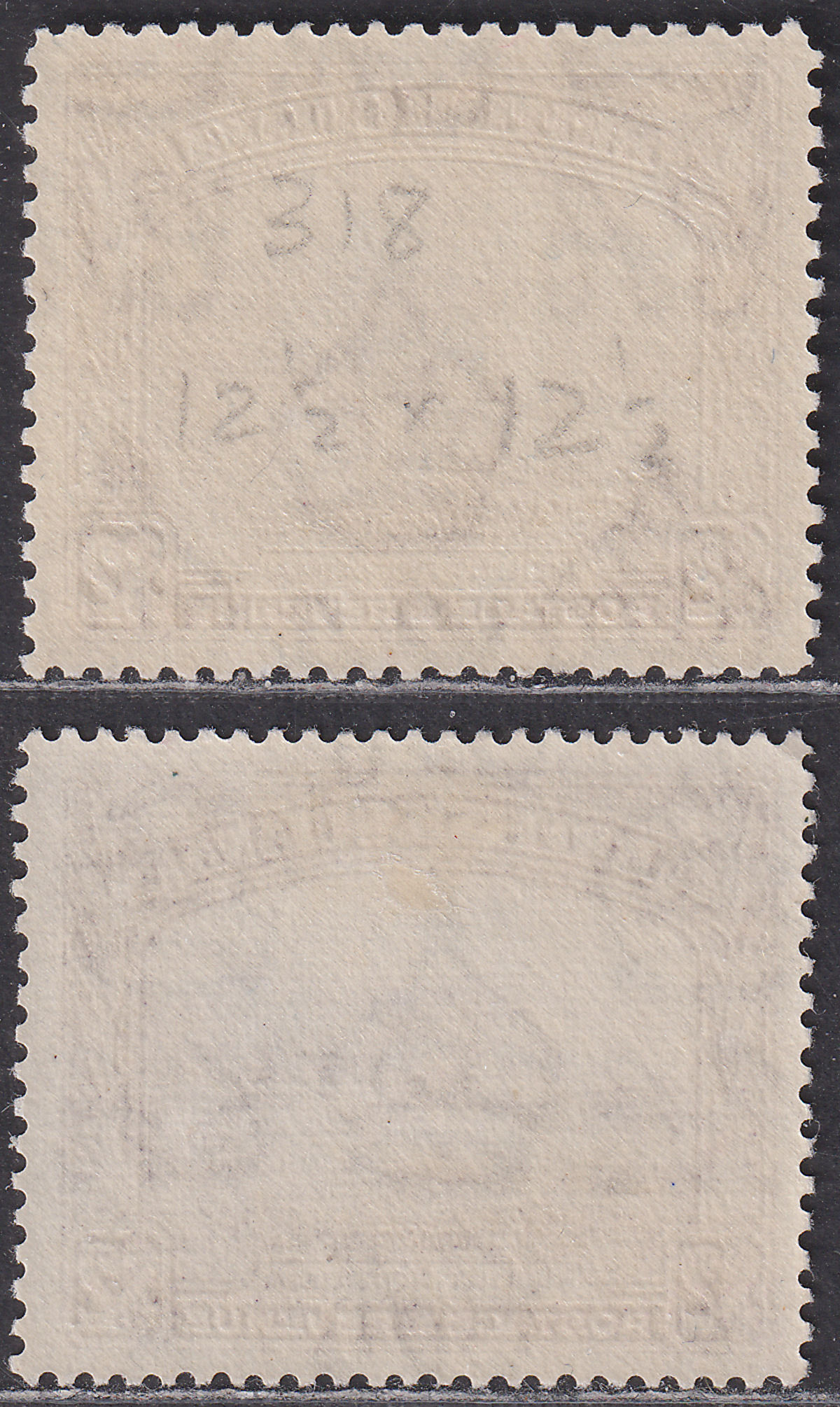 British Guiana 1945-50 KGVI $2 Purple p12½ / p14x13 Mint SG318-318a cat £55