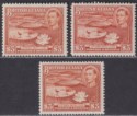 British Guiana 1945-52 KGVI $3 Red-Brown Selection Mint SG319-319b cat £145