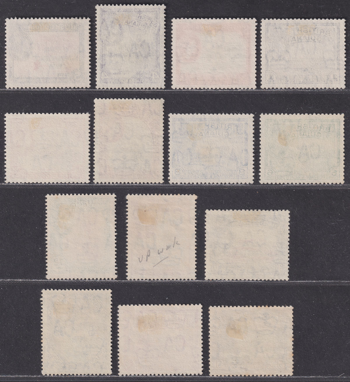 Guyana 1966 Independence Overprint wmk Block CA Up Set Used SG385-398 cat £28