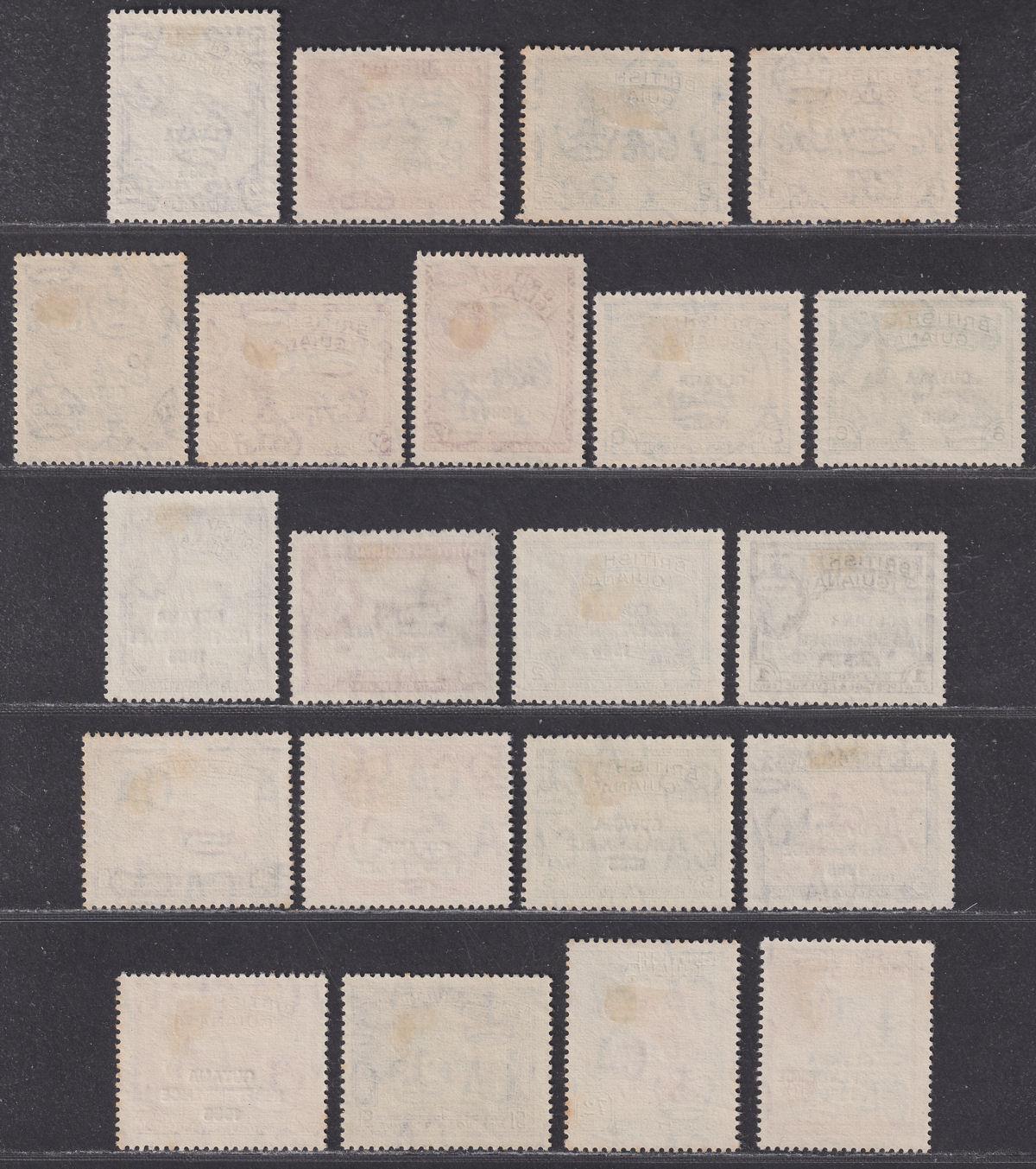Guyana 1967 Independence Local Overprint Sets Used SG420-440 cat £40
