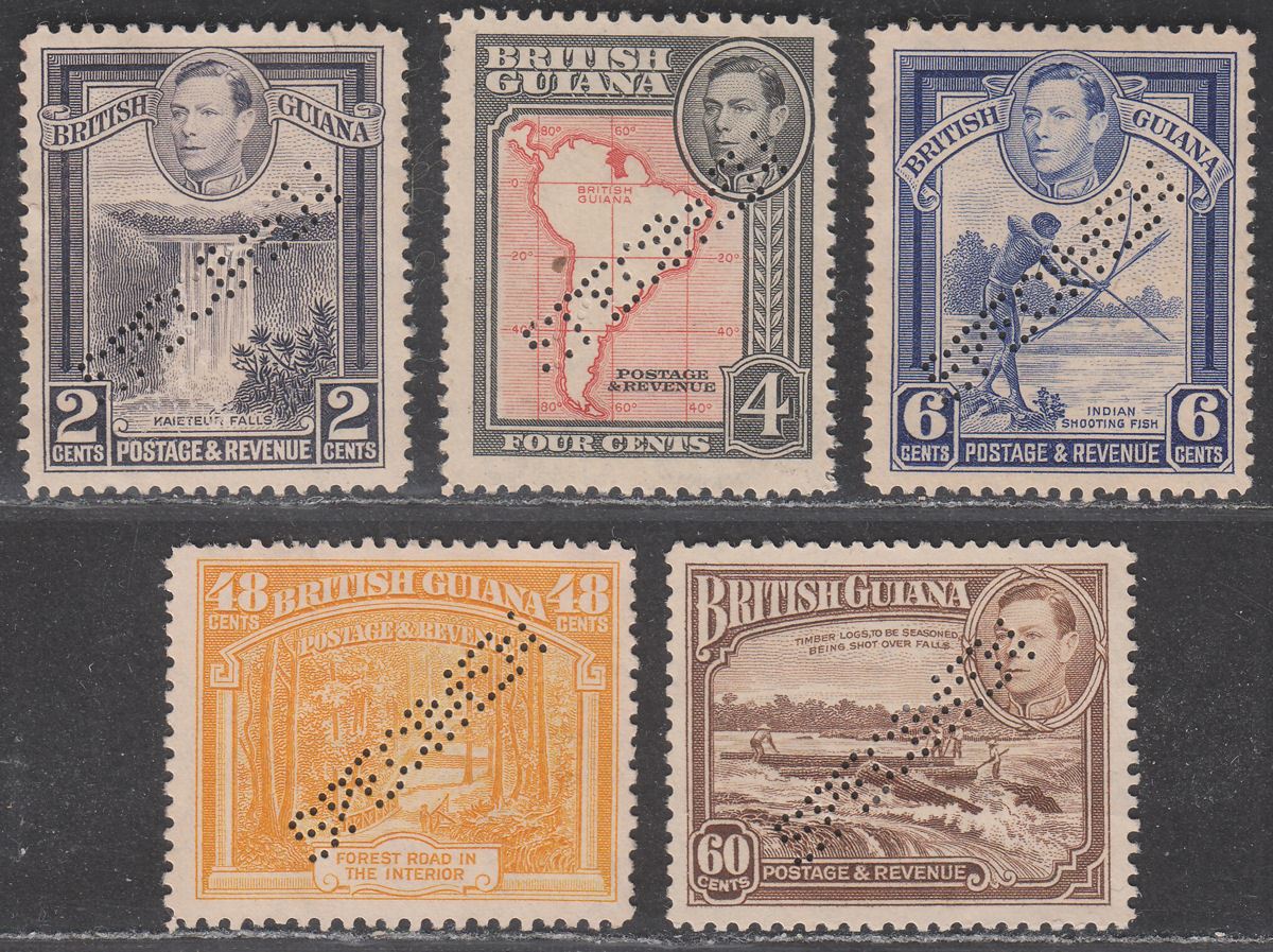 British Guiana 1938 King George VI SPECIMEN Perf Part Set to 60c Unused
