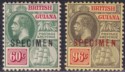 Click for more photos and details British Guiana 1913 KGV SPECIMEN Overprint 60c, 96c Mint SG267s, SG269as