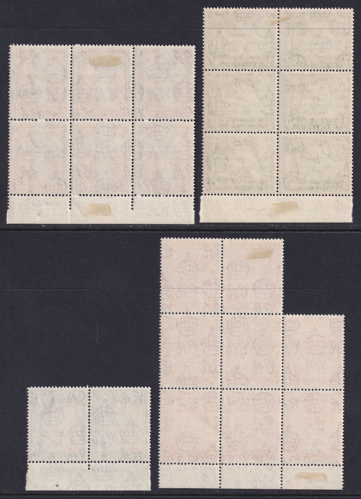 British Guiana 1949-52 KGVI Waterlow Imprint Block Selection to 96c Mint