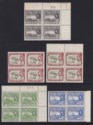Click for more photos and details British Guiana 1954 Queen Elizabeth II 1c, 3c, 6c, 8c Blocks of 4 Mint