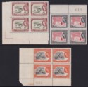 Click for more photos and details British Guiana 1963-65 QEII wmk Block CA 3c, 5c, 24c Blocks of 4 Mint