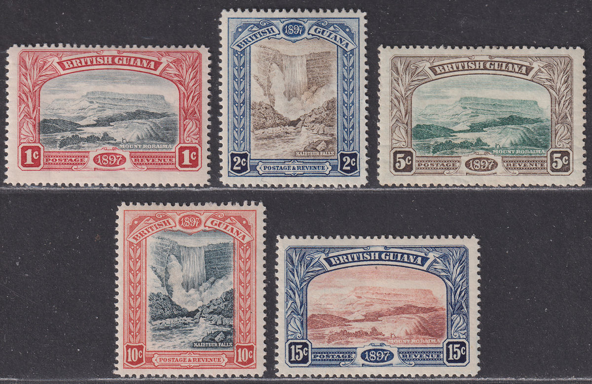 British Guiana 1898 Queen Victoria Jubilee Set Mint SG216-221 cat £150 w faults
