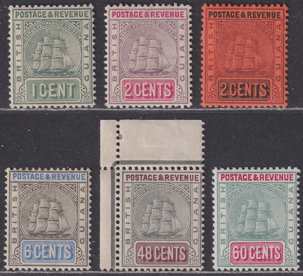 British Guiana 1900 QV Ship Set Mint SG233-238 cat £110