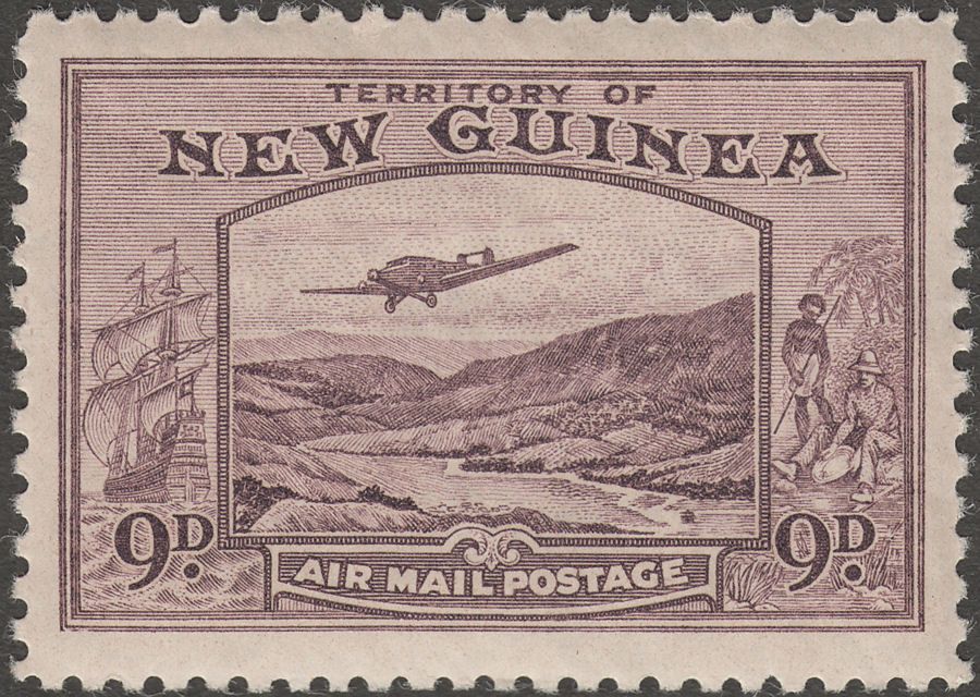 New Guinea 1939 KGVI Airmail 9d Violet Mint SG220
