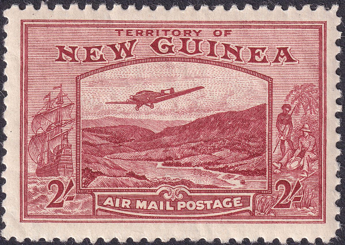 New Guinea 1939 KGVI Bulolo Airmail 2sh Dull Lake Mint SG222 cat £90