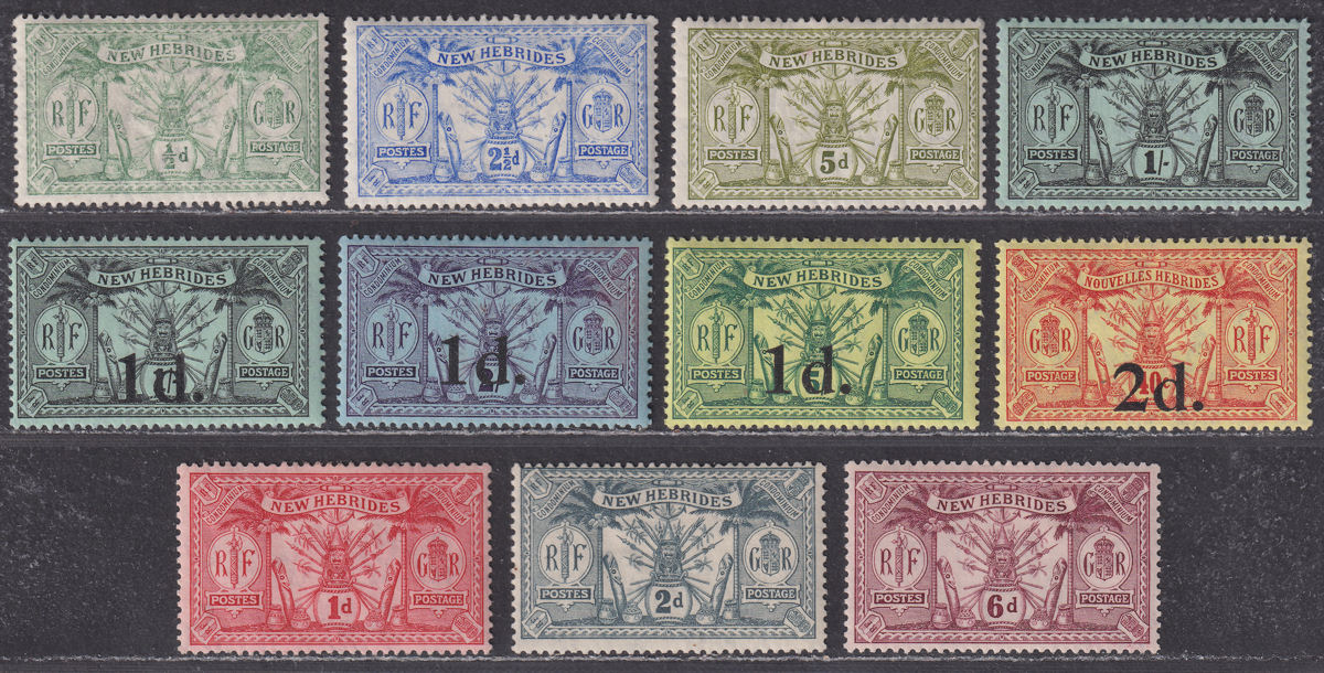 New Hebrides 1911-21 Weapons and Idols Selection to 1sh Mint