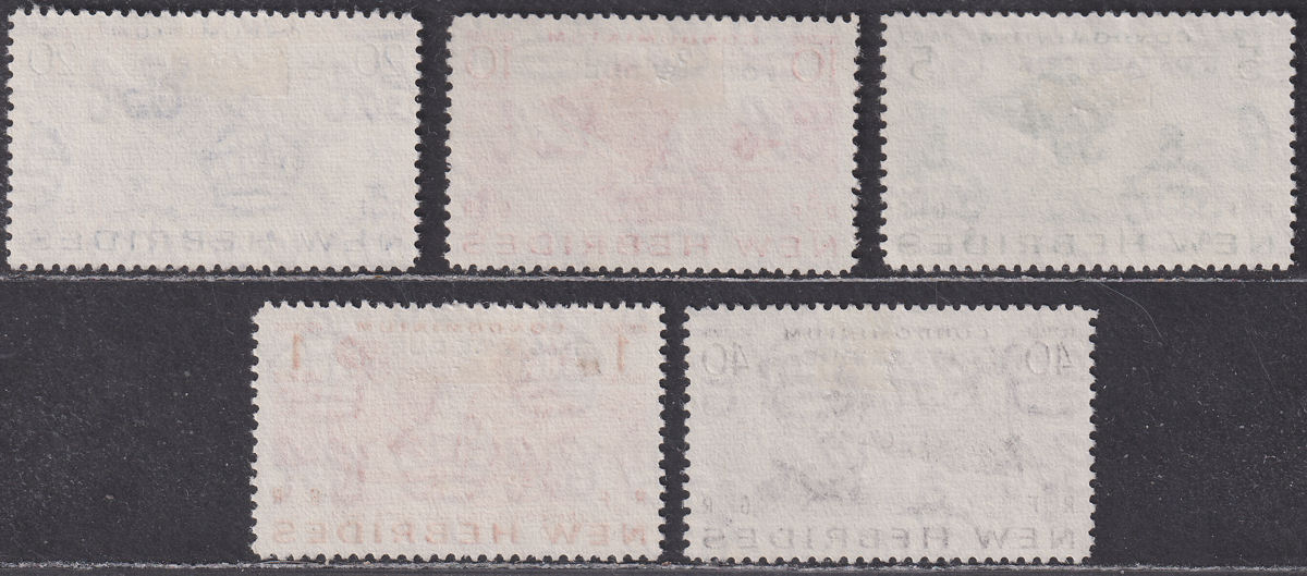 New Hebrides 1953 QEII Postage Due Overprint Set Used SG D11-D15 cat £130