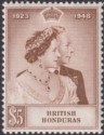 Click for more photos and details British Honduras 1948 KGVI Royal Silver Wedding $5 Brown Mint SG165 cat £30