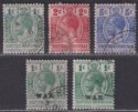Click for more photos and details British Honduras 1915-17 KGV Pattern Overprint + 1c War Opts Used SG111-116