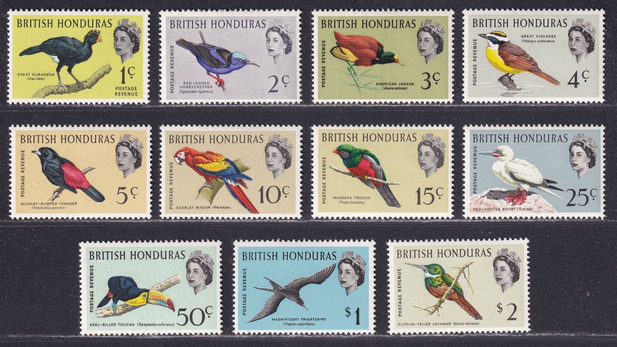 British Honduras 1962 QEII Birds Short Set to $2 Mint SG202-212 cat £60