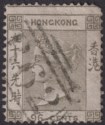 Hong Kong 1862 QV 96c Brownish Grey Used SG7 cat £450 short corner