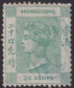 Hong Kong 1862 QV 24c Green Used SG5 cat £140