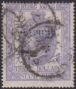 Hong Kong 1874 QV Stamp Duty $3 Dull Violet perf 15½x15 Used SG F2 cat £65