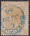 Hong Kong 1866 QV 8c Orange Used SG Z775 with Blue SHANGHAE Postmark