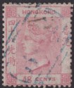 Hong Kong 1862 QV 48c Rose Used SG6 cat £400 reperf