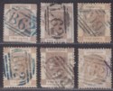 Click for more photos and details Hong Kong 1863 QV 2c Selection Used with B62 postmarks and shades