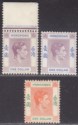 Click for more photos and details Hong Kong 1938 KGVI $1 Dull Lilac + Blue x2 $1 Red-Orange + Green Mint SG155-156