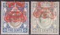 Click for more photos and details Hong Kong 1907 KEVII Revenue Stamp Duty 5c and 25c Used BF76 BF79