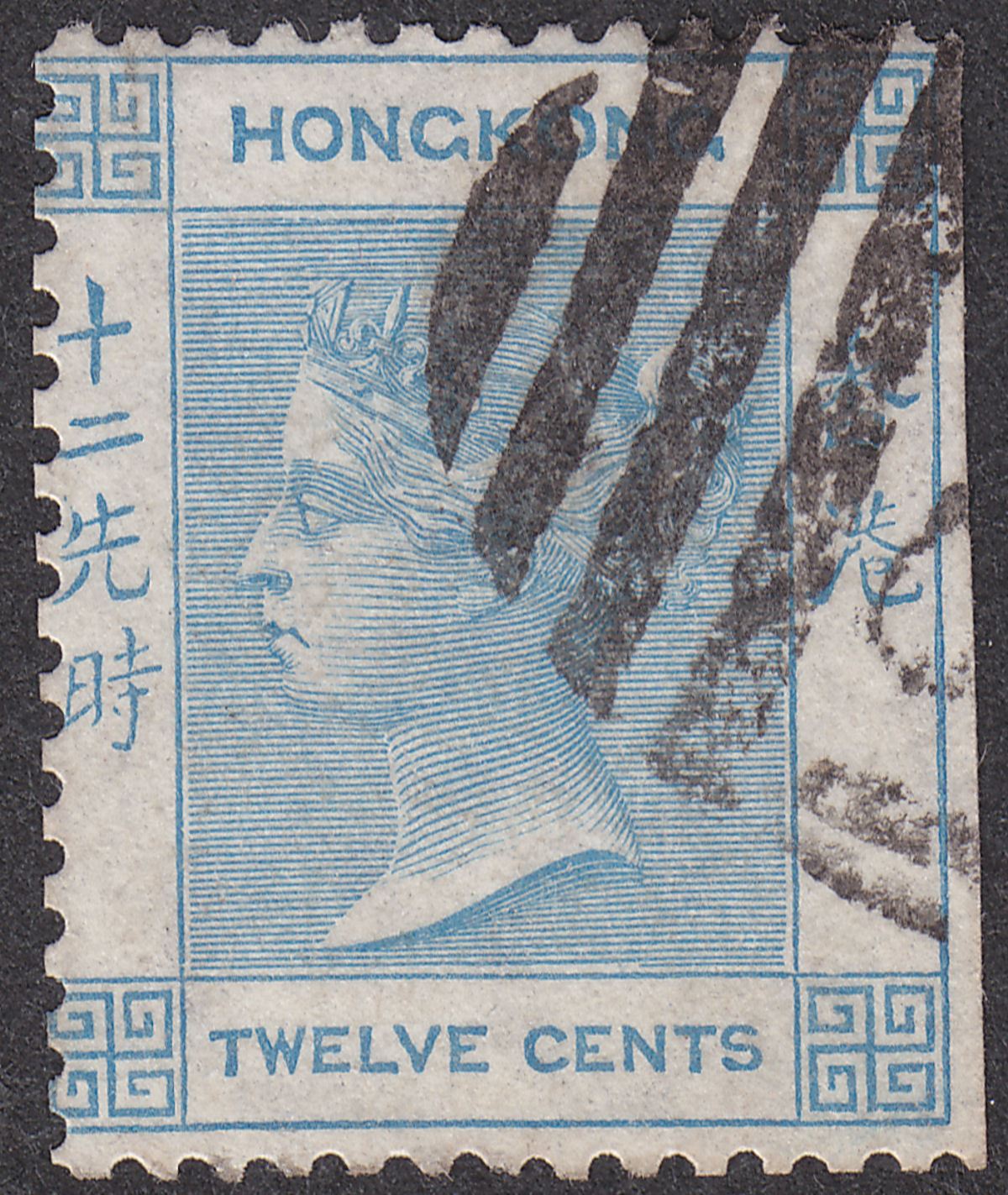 Hong Kong 1865 Queen Victoria 12c Pale Blue Used SG12a