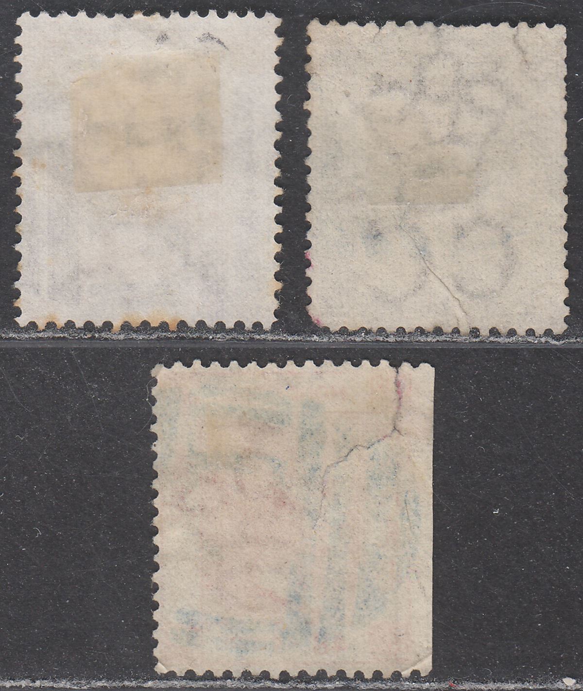 Hong Kong 1863 QV 2c, 8c, 48c Used Yokohama Y1 postmarks SG Z32 Z35 Z41 FAULTS