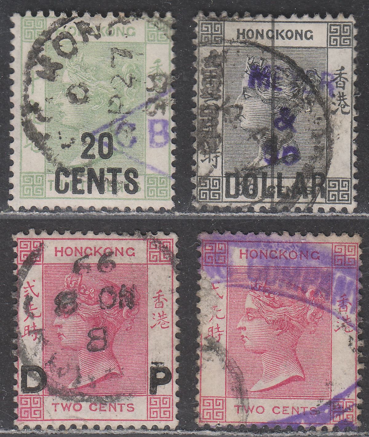 Hong Kong Queen Victoria Commercial Overprint Selection Used incl DP, MEYER & Co