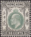 Click for more photos and details Hong Kong 1903 KEVII 30c Dull Green and Black Mint SG70 cat £65